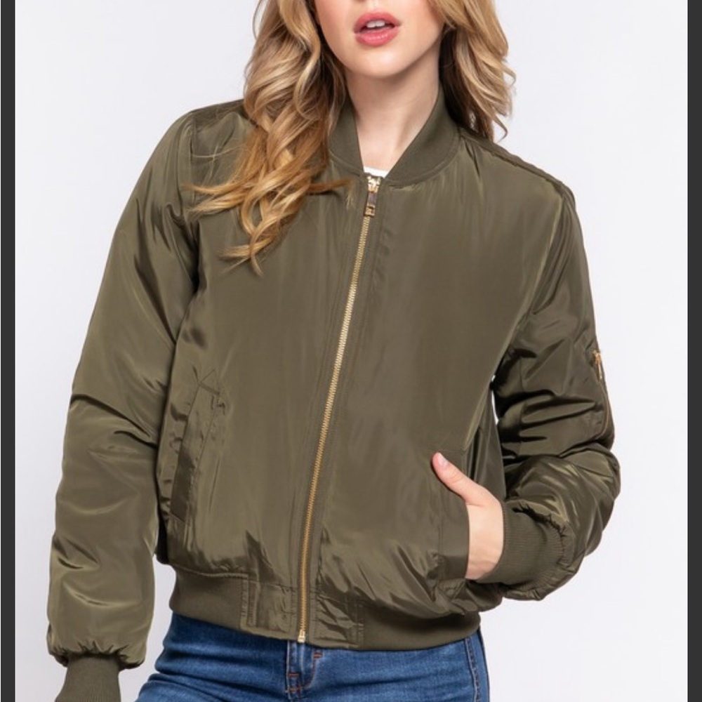 Green bomber jacket